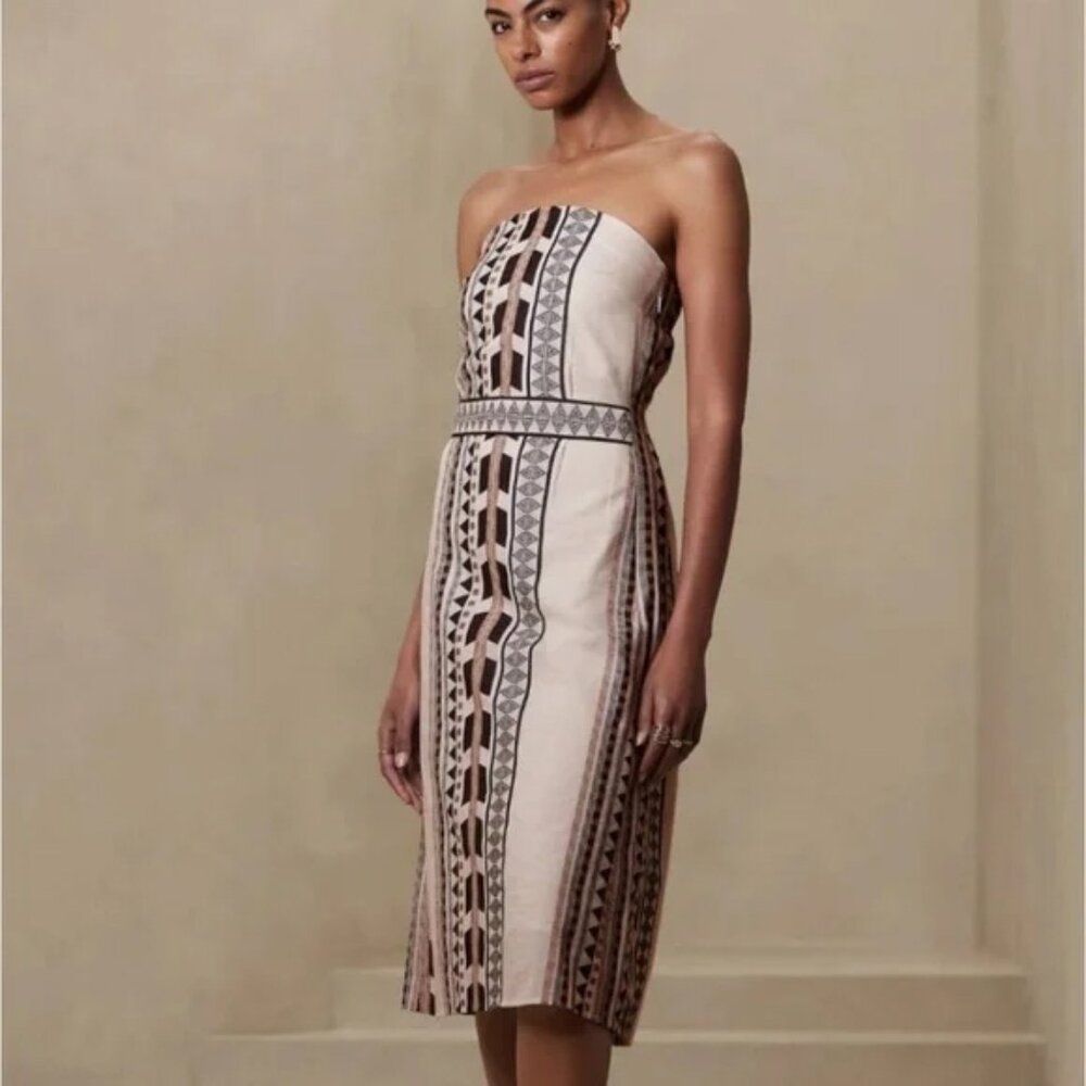 Brand New Banana Republic Jacquard Midi Dress Size Large Tall
